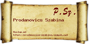 Prodanovics Szabina névjegykártya