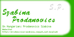 szabina prodanovics business card